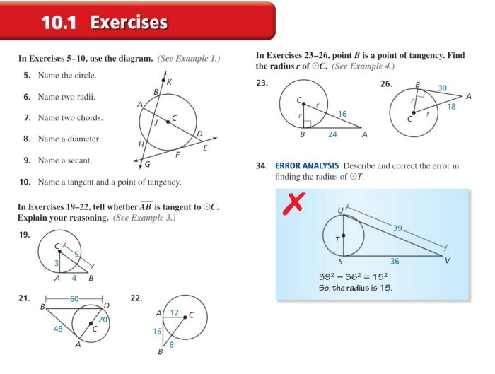 Unit 10 circles homework 2